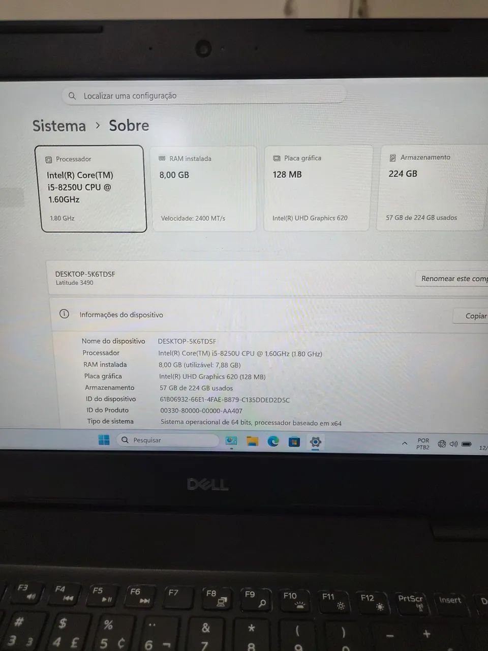 Notebook Dell i5 8250u Ssd 240gb 8gb 14 polegadas  - Foto 5