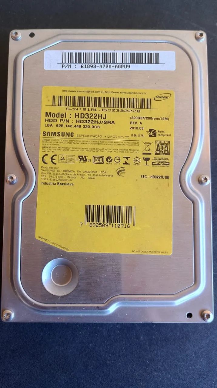 Hd 320gb Sata Samsung Hd322hj - Semi Novo - Foto 4