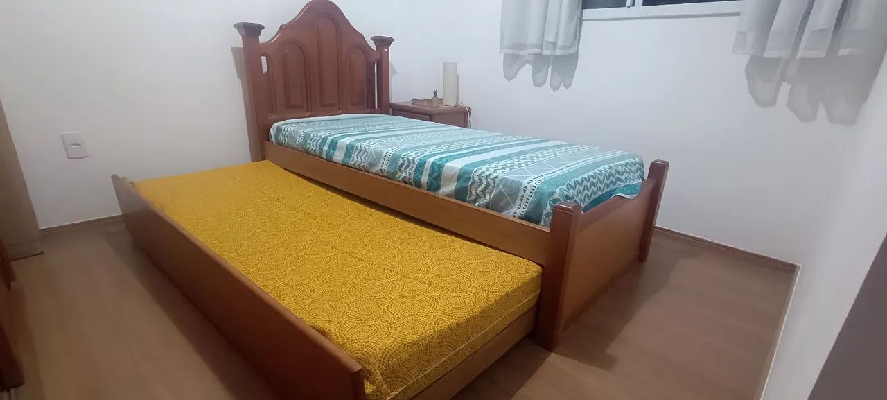 Cama de solteiro com auxiliar em madeira vai com um colchão  - Foto 2