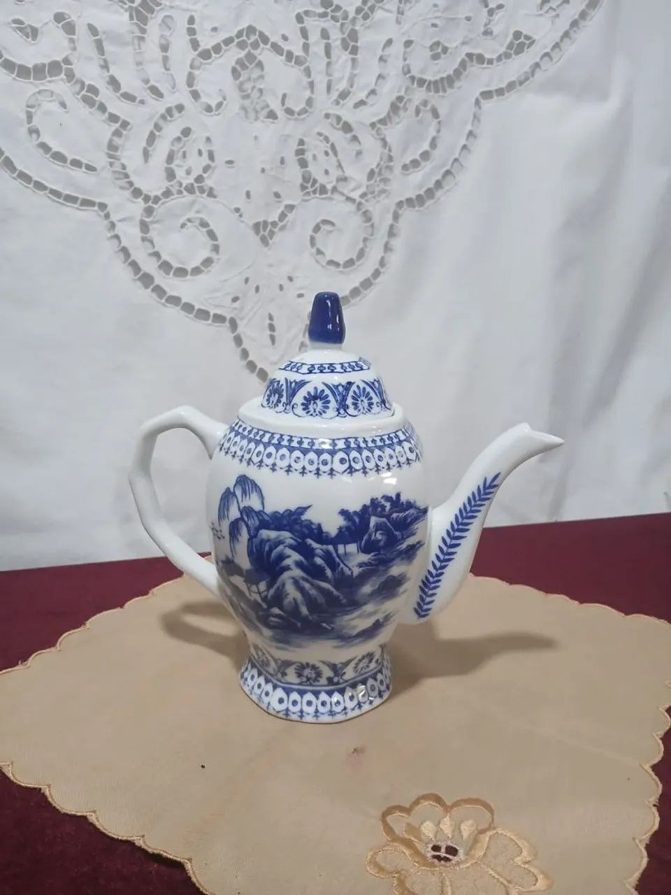 Antigo bule porcelana detalhes orientais  - Foto 4