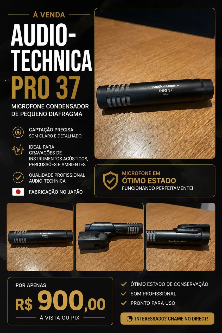 Microfone áudio technica pro 37 - Foto 4
