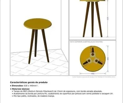 Mesa de Apoio Brilhante - Móveis Bechara - Foto 4