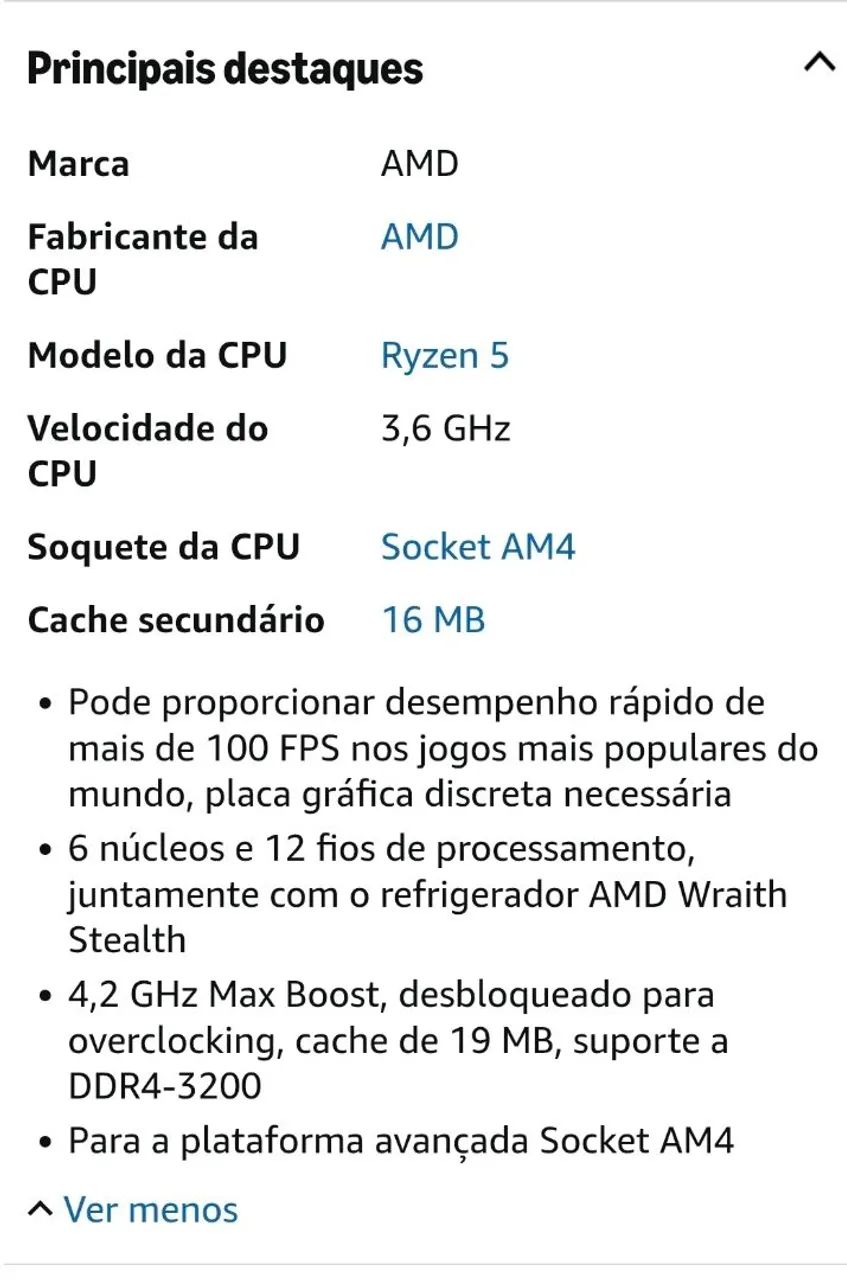 Processador Ryzen 5 5500 Novo - Foto 4