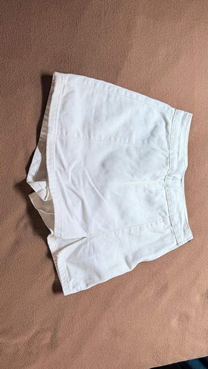 Shor jeans branco