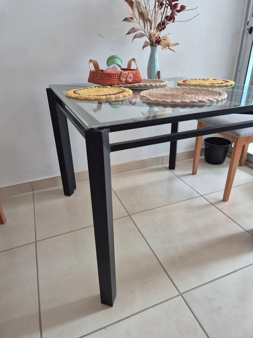 Mesa com tampo de vidro - Foto 4