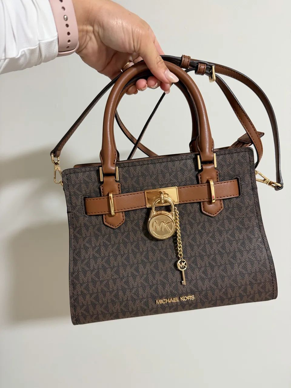 Bolsa MK Hamilton marrom - Foto 4