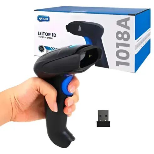 Leitor De Código De Barras Sem Fio Laser Ultra Rápido KP-1018A USB - Foto 2