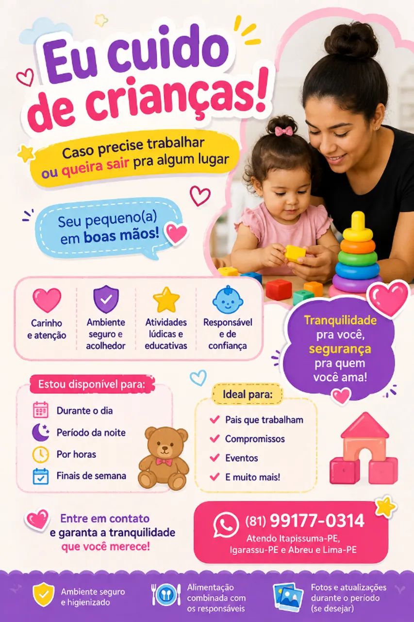 Cuidadora infantil autônoma domiciliar.