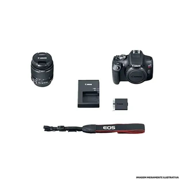 Vendo Câmera Canon EOS Rebel T7 com Lente 18-55mm IS, Nota Fiscal e Pouquíssimo Uso