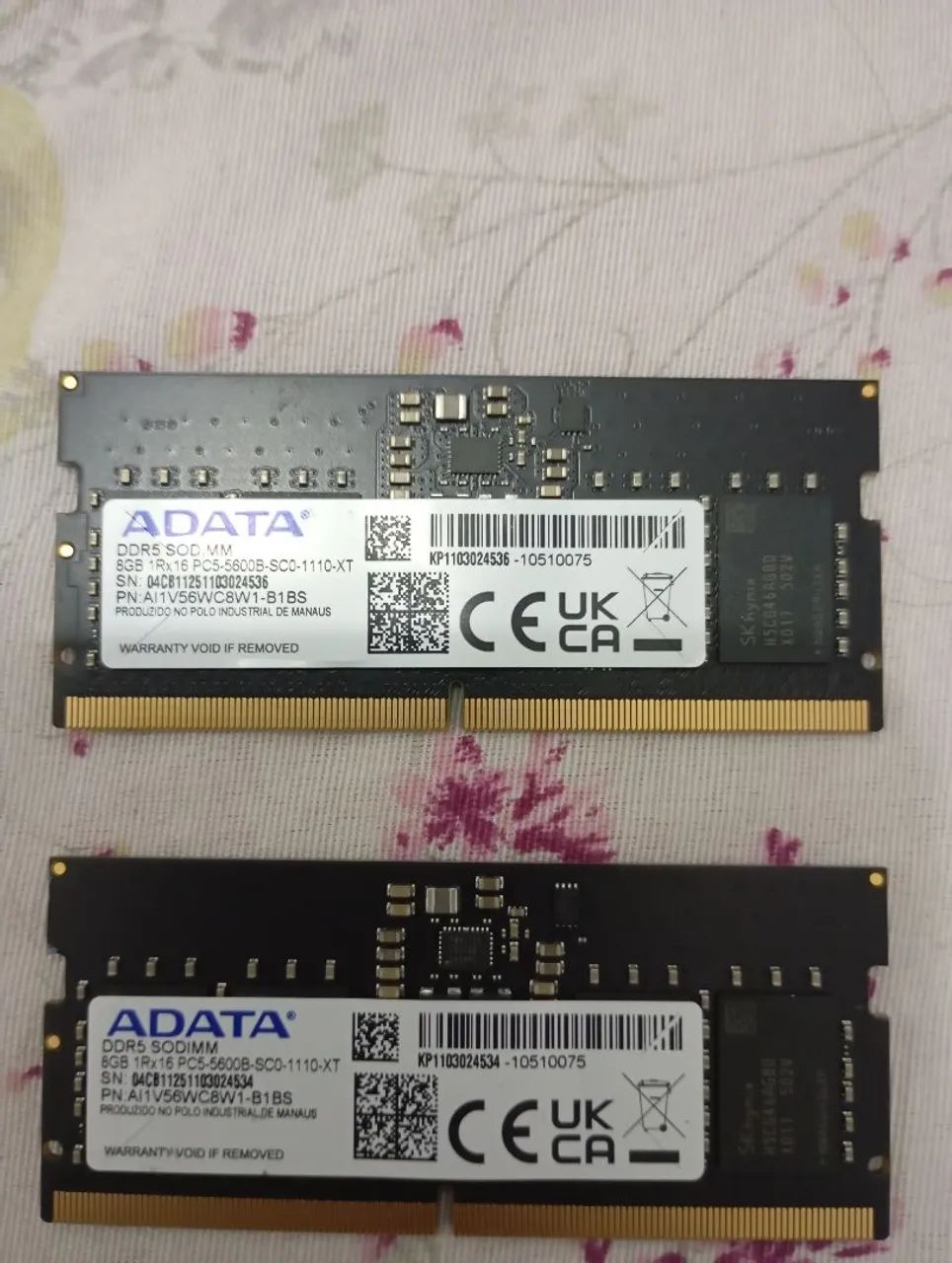 Memória ram 2x8 gb ADATA notebook.