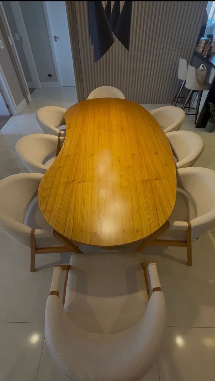 Conjunto Mesa e cadeiras - 8 lugares, orgânica  - Foto 2