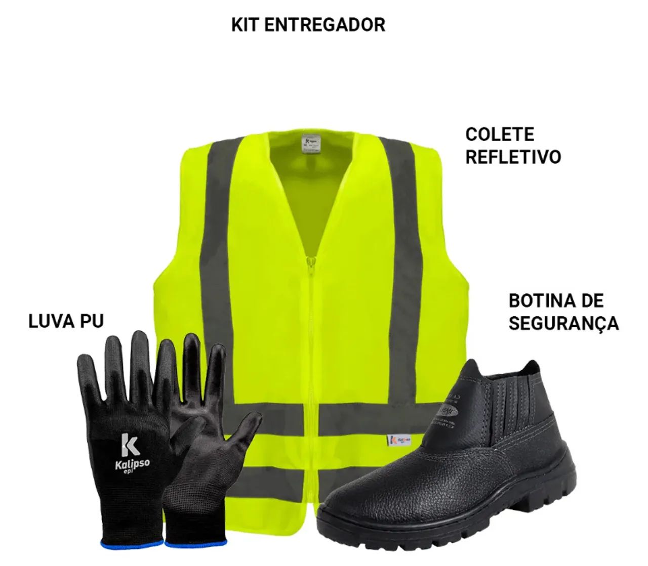 Kit Entregador colete refletivo,Luva e bota  - Foto 2