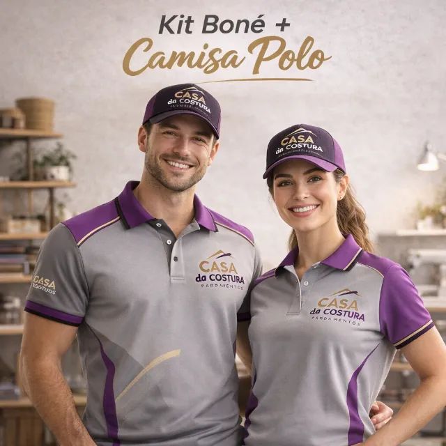 Kit Fardamento: 1 Camisa Polo + 1 Boné Bordado - Fábrica Recife - Foto 2