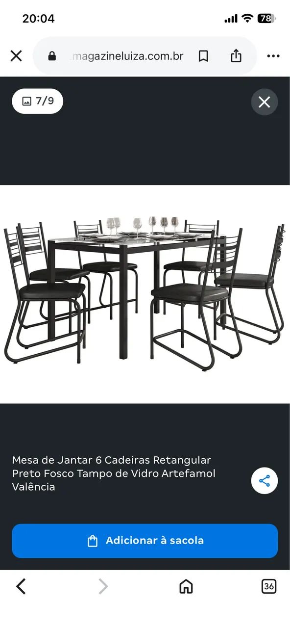 Mesa de jantar com 6 cadeiras  - Foto 2