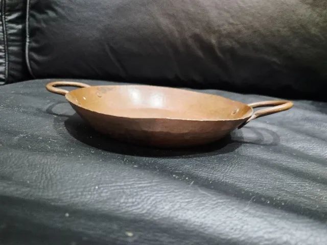 Panela Frigideira de Cobre Martelado 33cm Vintage - Paellera / Travessa Artesanal