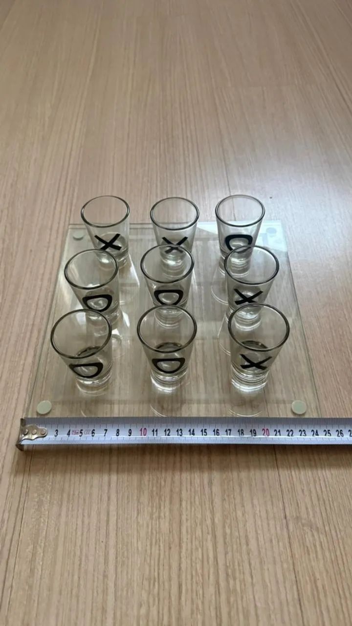 Jogo da Velha com Copos de Shot/Drink com Tabuleiro de Vidro - 9 Copos - Foto 3