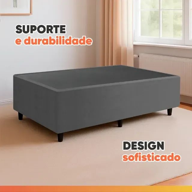 Base box solteiro cinza 1.88x0.88 - Foto 2