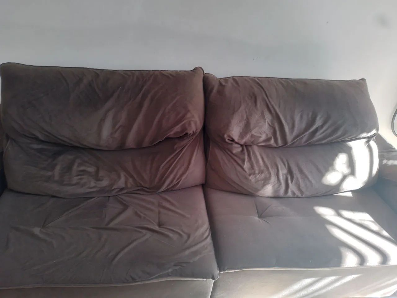 Sofá 4 lugares marrom reclinavel - Foto 2