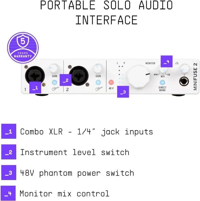 ARTURIA - Minifuse 2 Interface Usb Compacta De Áudio E Midi  - Foto 4
