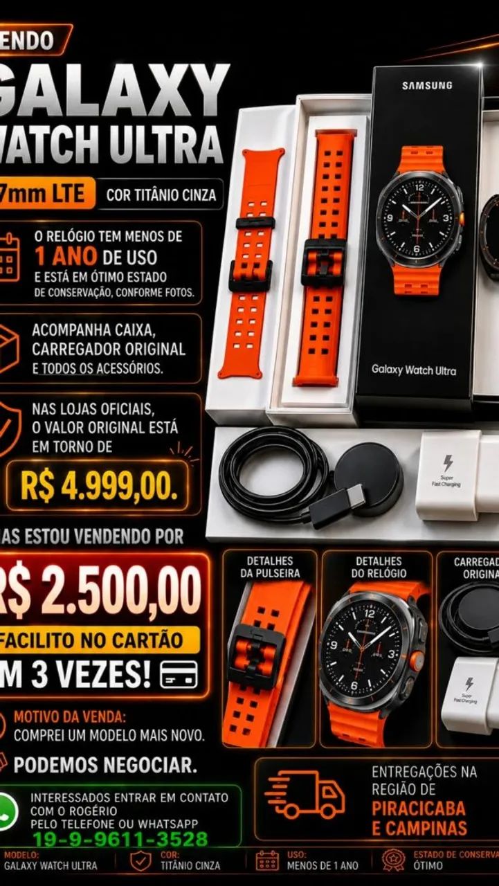 Relógio Samsung WHATHC ULTRA ORIGINAL 