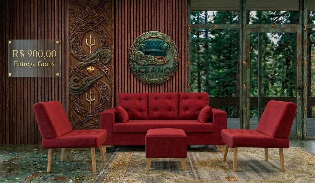 Conjunto sofá e poltronas com entrega grátis - Foto 3