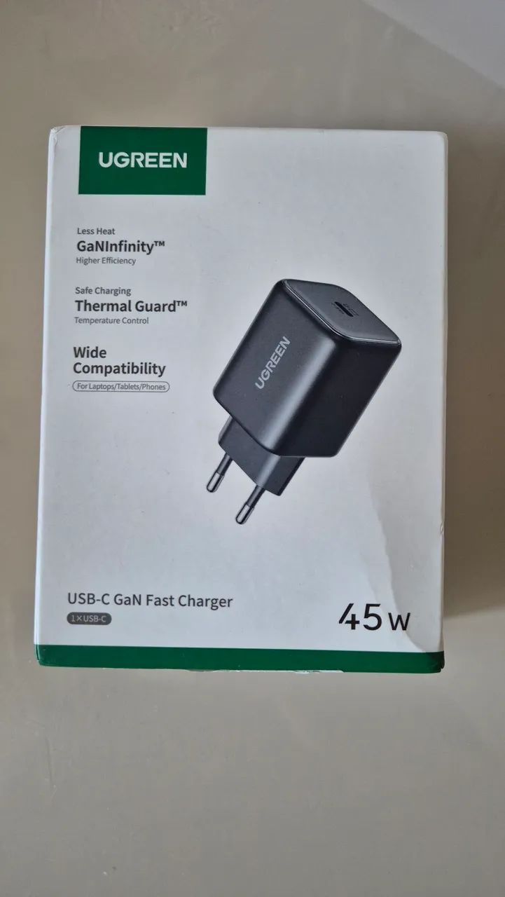 Carregador turbo Ugreen 45w GaN