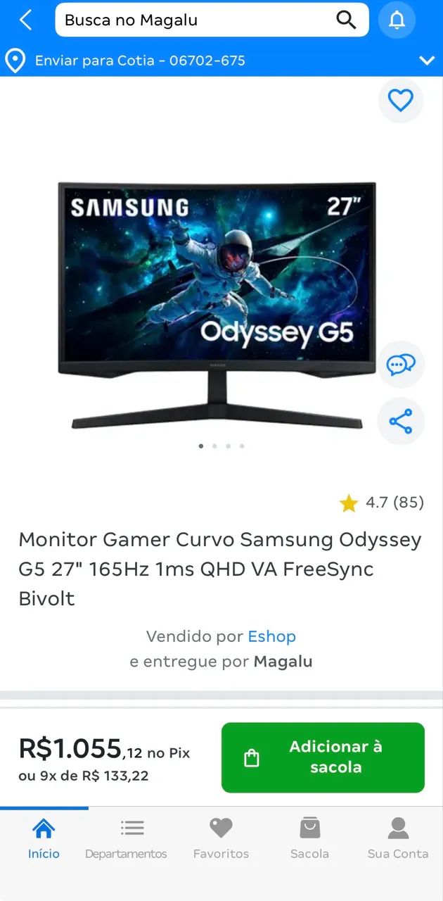 Monitor Samsung Odyssey G5 27p - Foto 2