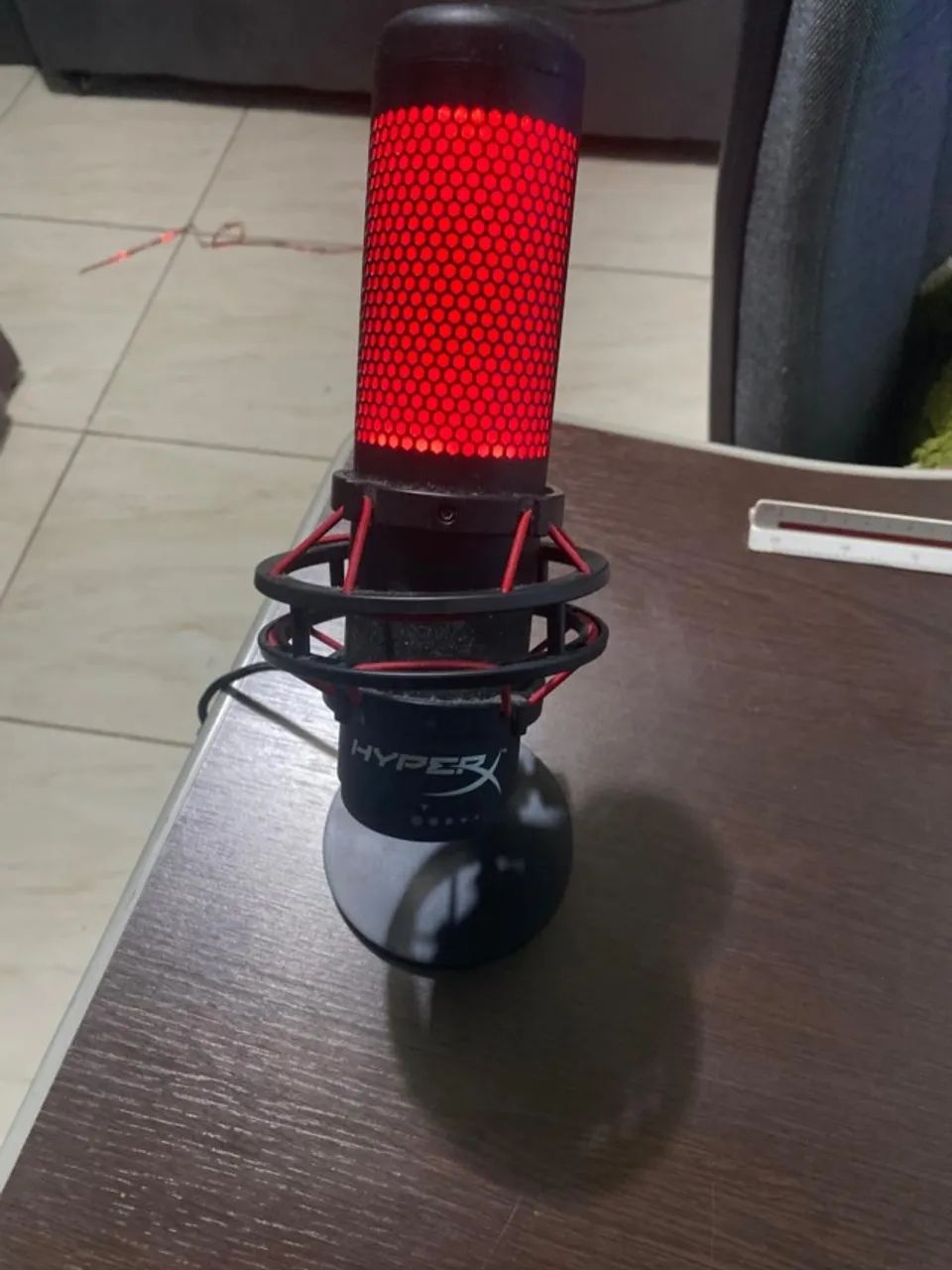 Microfone Gamer HyperX Quadcast Led Vermelho - Foto 2