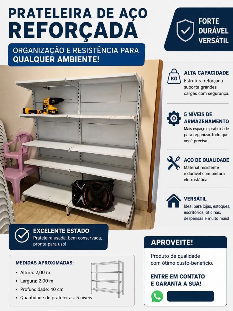 Prateleira em aço 