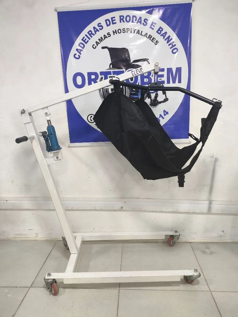 Guincho Hospitalar Hidráulico para Acamados Manual com Cesto Reforçado  - Foto 5