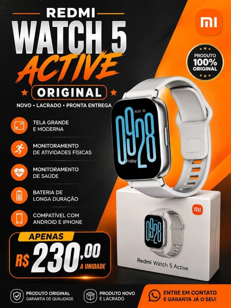 Relógio redmi watch activer 5 original lacrado