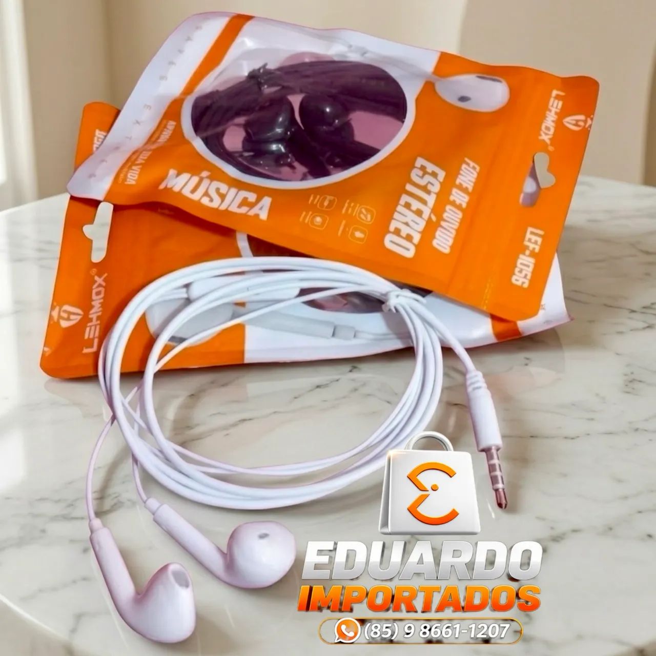 Fones de Ouvido com fio P2 3.5mm e Microfone para Celular, Tablet, Notebook, PC 