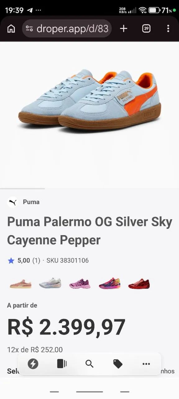 Tênis Puma Palermo original  OG 42 - Foto 5