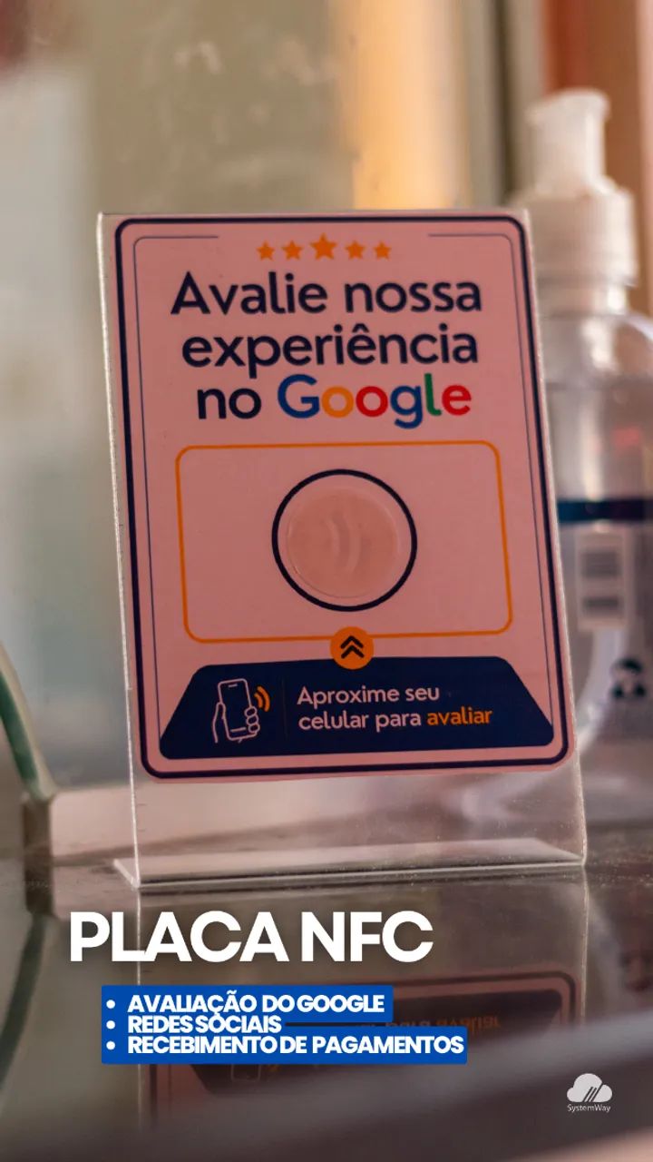 Placa NFC Qr code recebimento pagamentos link venda balcão loja