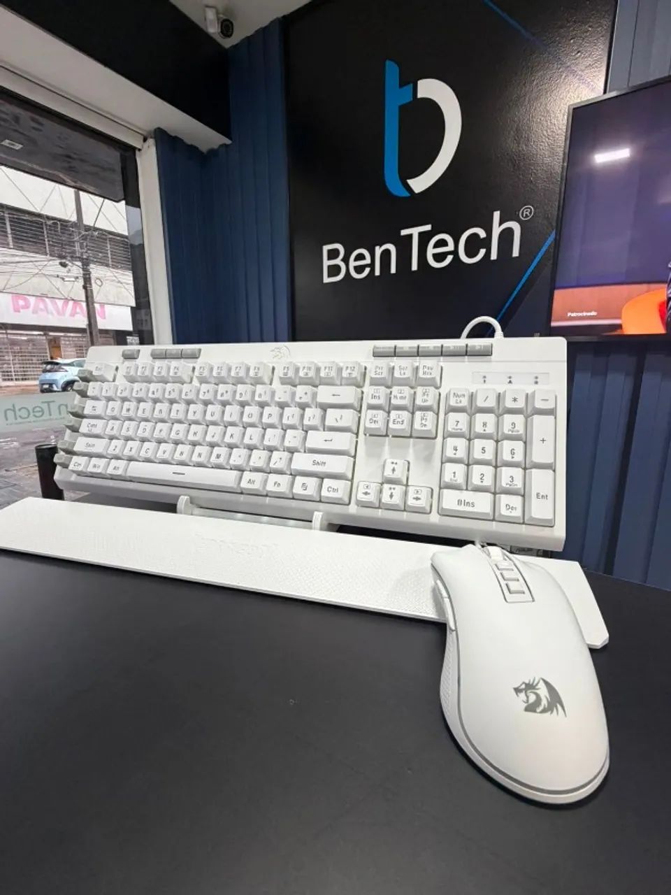 KIT Mouse e Teclado GAMER Redragon BRANCO