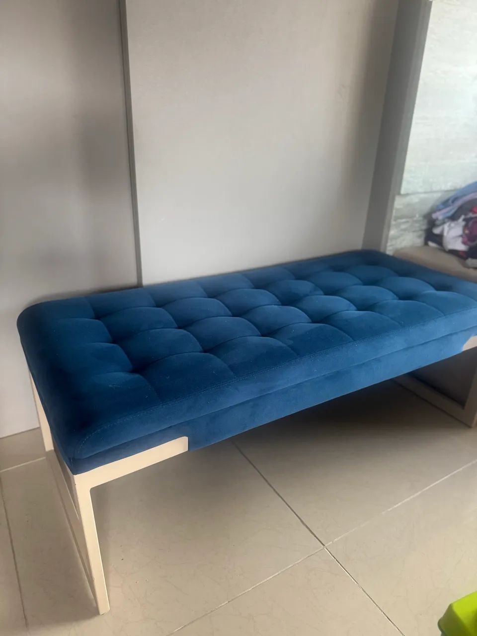 Banco Estofado / Recamier Azul - Elegante e Moderno - Foto 4