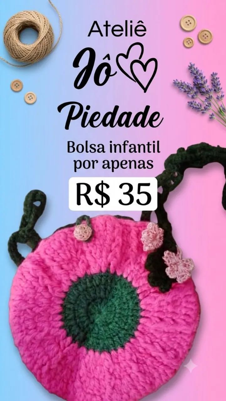 Bolsa infantil crochê  - Foto 4