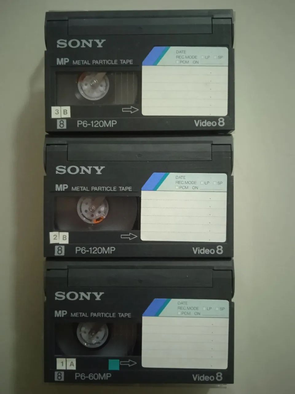 Lote com 3 fitas de vídeo Sony Video 8 usadas  - Foto 3