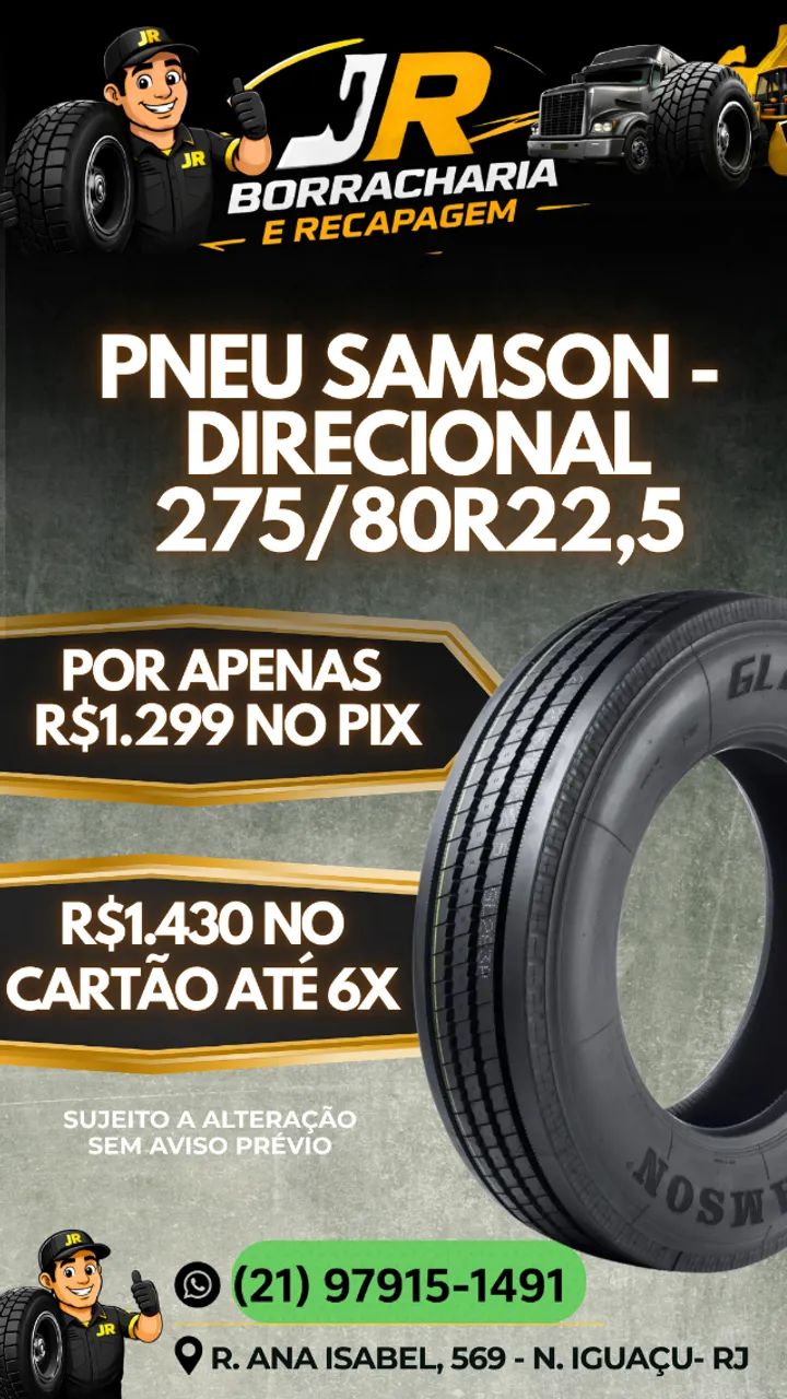  PNEU NOVO - Importado - 275/80R22,5