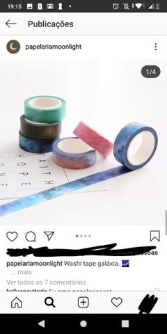 Fita adesiva decorativa washi tape galáxia