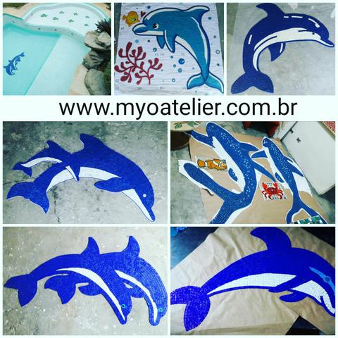 Fundo de Piscina Golfinho tartaruga mosaico - Foto 3