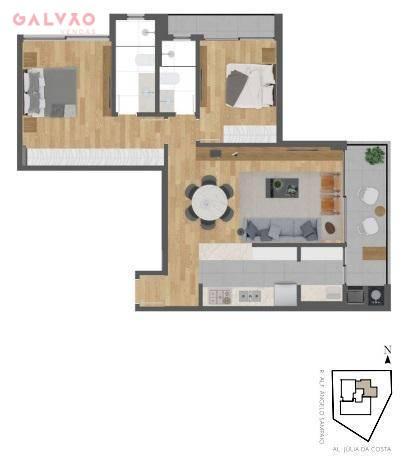 Apartamento com 2 dormitórios à venda, 85 m² por R$ 834.000,00 - Bigorrilho - Curitiba/PR - Foto 12