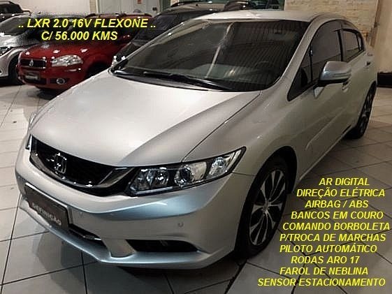 CIVIC-LXR 2.0 16V FLEXONE 155CV AT5M / 2016 + C/ 56.000 KMS COMPLETÍSSIMO