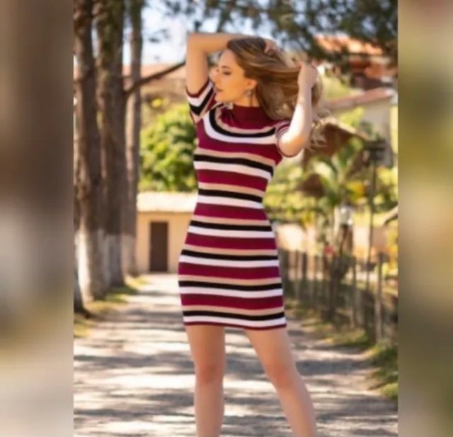 Vestido de tricô manga curta  - Foto 5
