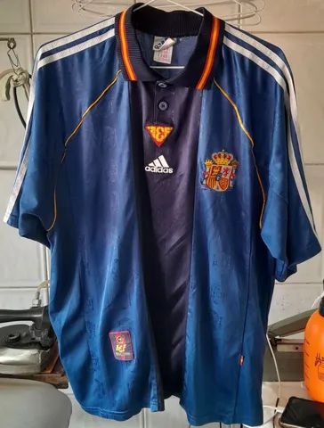 CAMISA SELECAO ESPANHA ADIDAS COPA 1998  FRANCA AZUL FRETE GRATIS