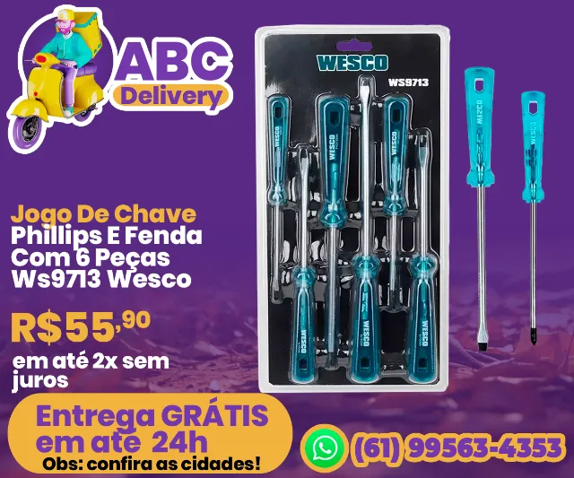 Jogo De Chave Phillips E Fenda Com 6 Peças Ws9713 Wesco