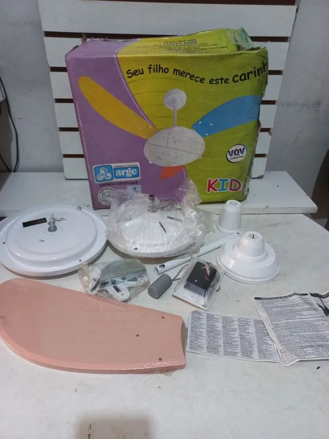 Ventilador de teto Arge infantil rosa 