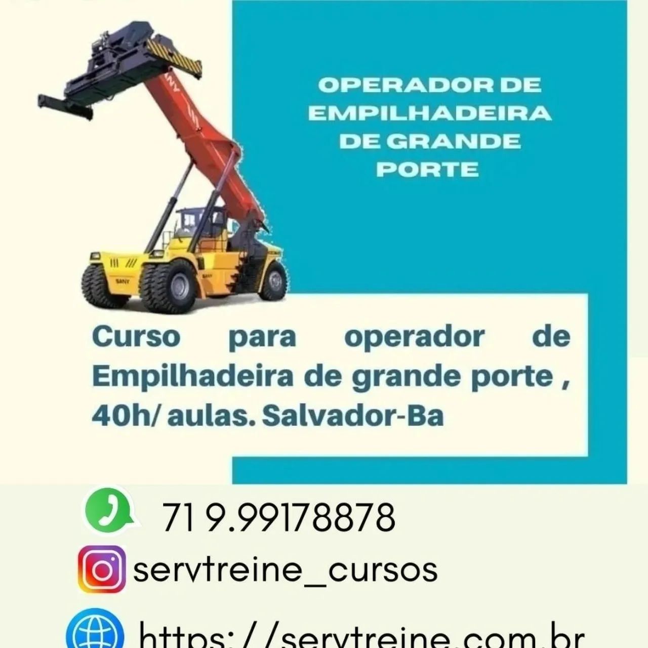 Curso para operador de empilhadeira de grande porte 