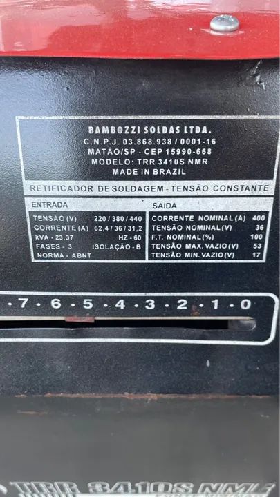 Máquina de Solda MIG Bambozzi TRR 3410 + SAG 1006 - Foto 6