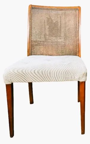 Par Cadeiras Design contemporâneo assento estofado encosto de palha com trama tailandesa * - Foto 2